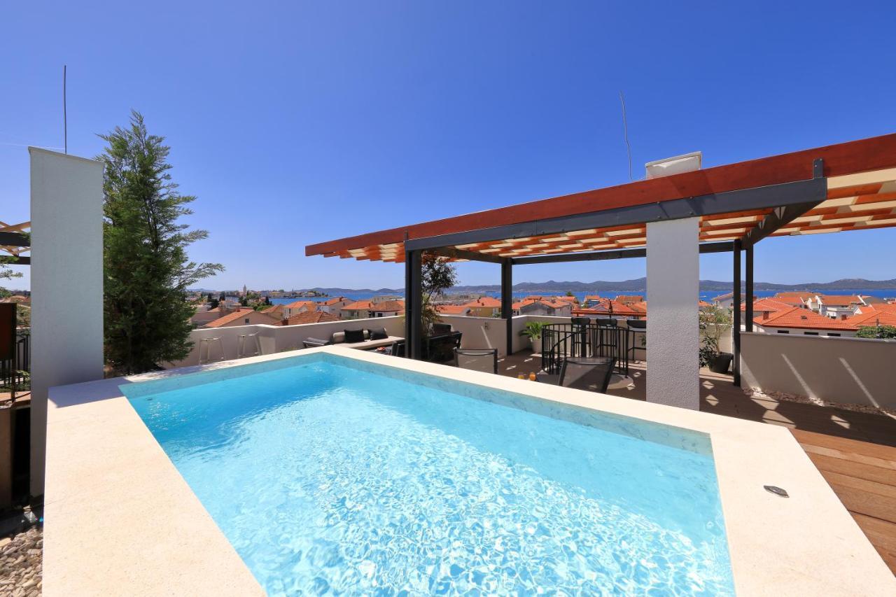 Penthouse Diem - Private Pool With Sea View ザダル エクステリア 写真